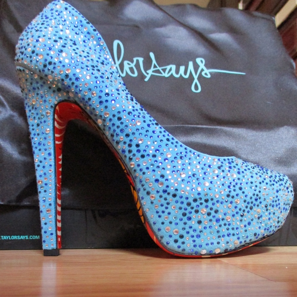 Taylor Says Freddie Turquoise Suede Stiletto